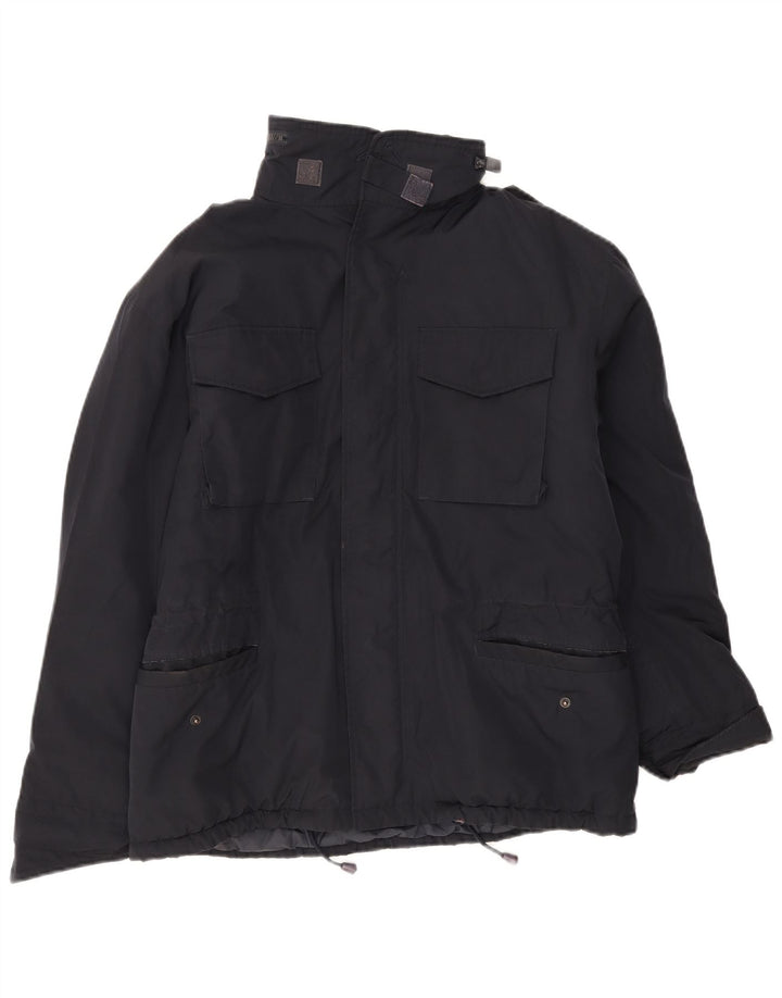 Alberto Aspesi Herren-Militär-Jacke, gepolstert, Größe 36, Schwarz