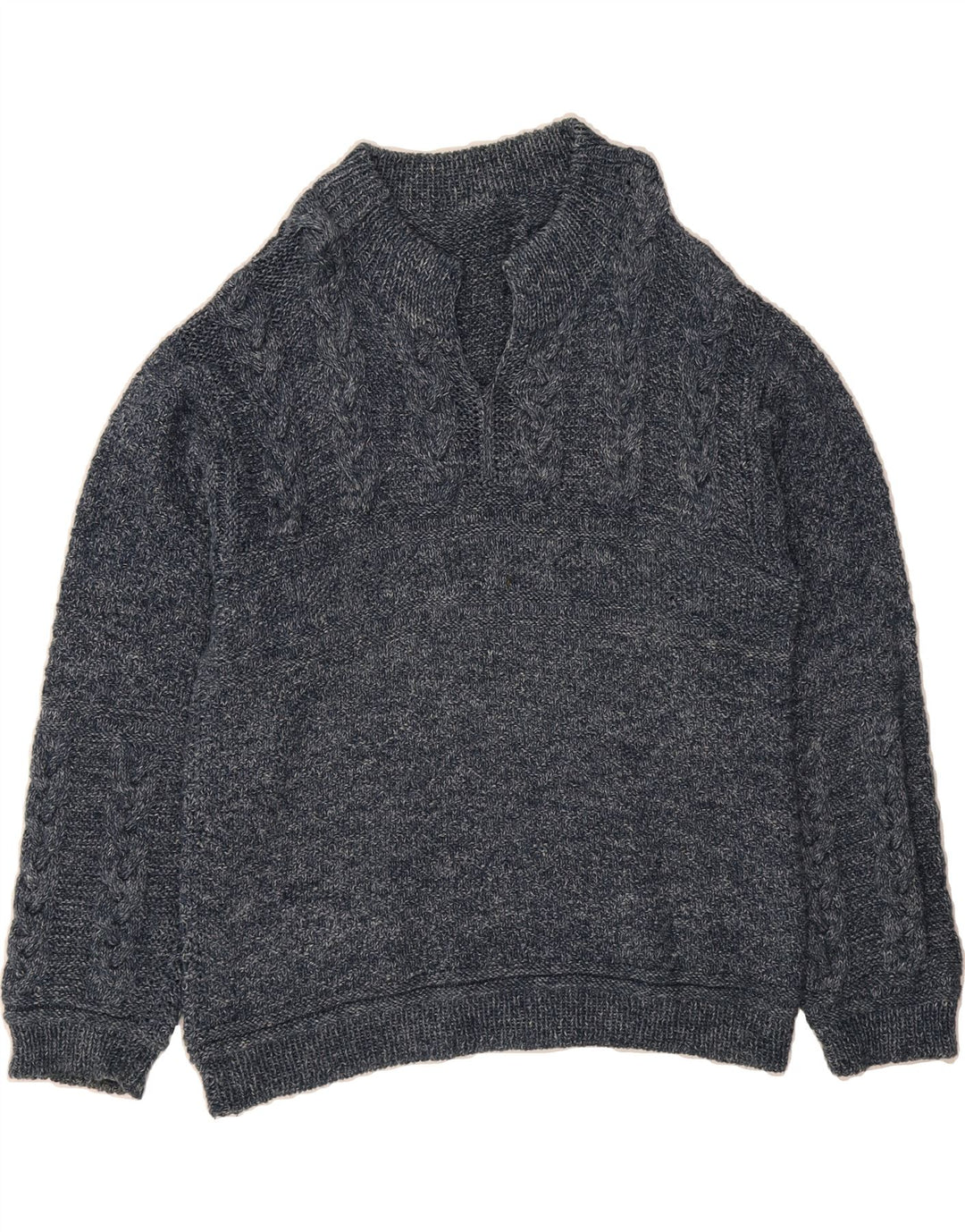 VINTAGE Mens V-Neck Jumper Sweater Medium Grey Vintage Vintage and Second-Hand Vintage from Messina Hembry 
