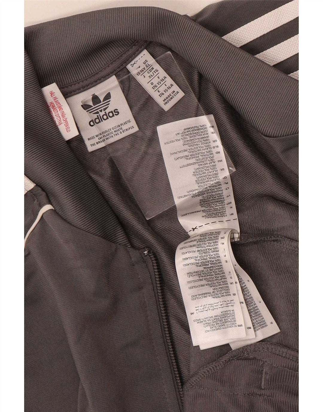 Adidas Jungen Trainingsanzug Top Jacke 15-16 Jahre Grau Polyester