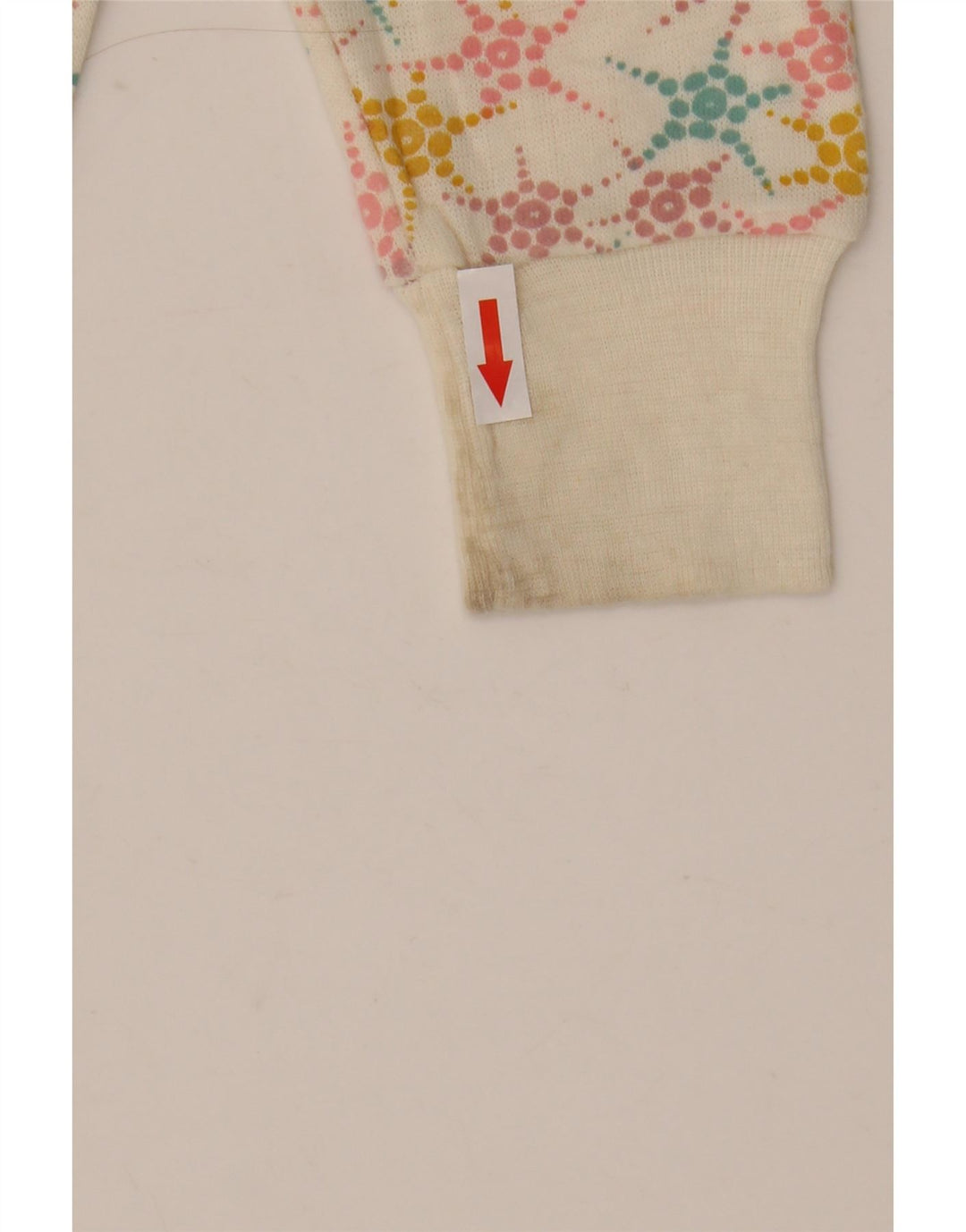 Eddie Bauer Damen Sweatshirt Pullover UK 12 Medium Off White Geometrisch