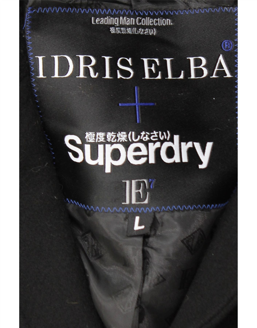 SUPERDRY Herrenmantel UK 40 Große schwarze Wolle