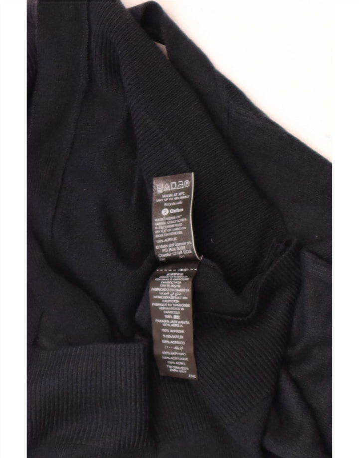 Marks & Spencer Damen Crop Cardigan Pullover UK 12 Medium Marineblau Acryl