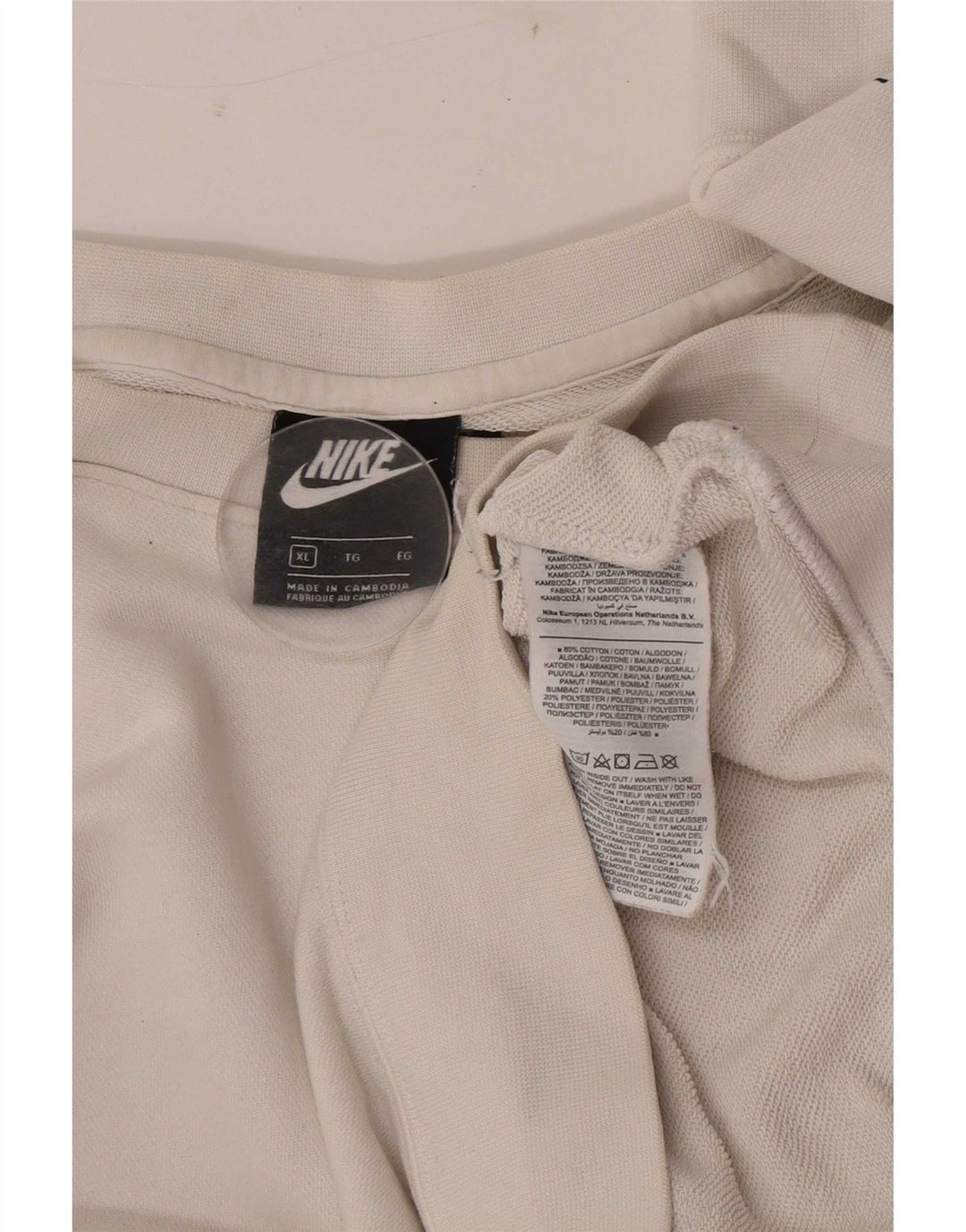 Nike Herren-Sweatshirt mit Grafik, XL, weiße Baumwolle