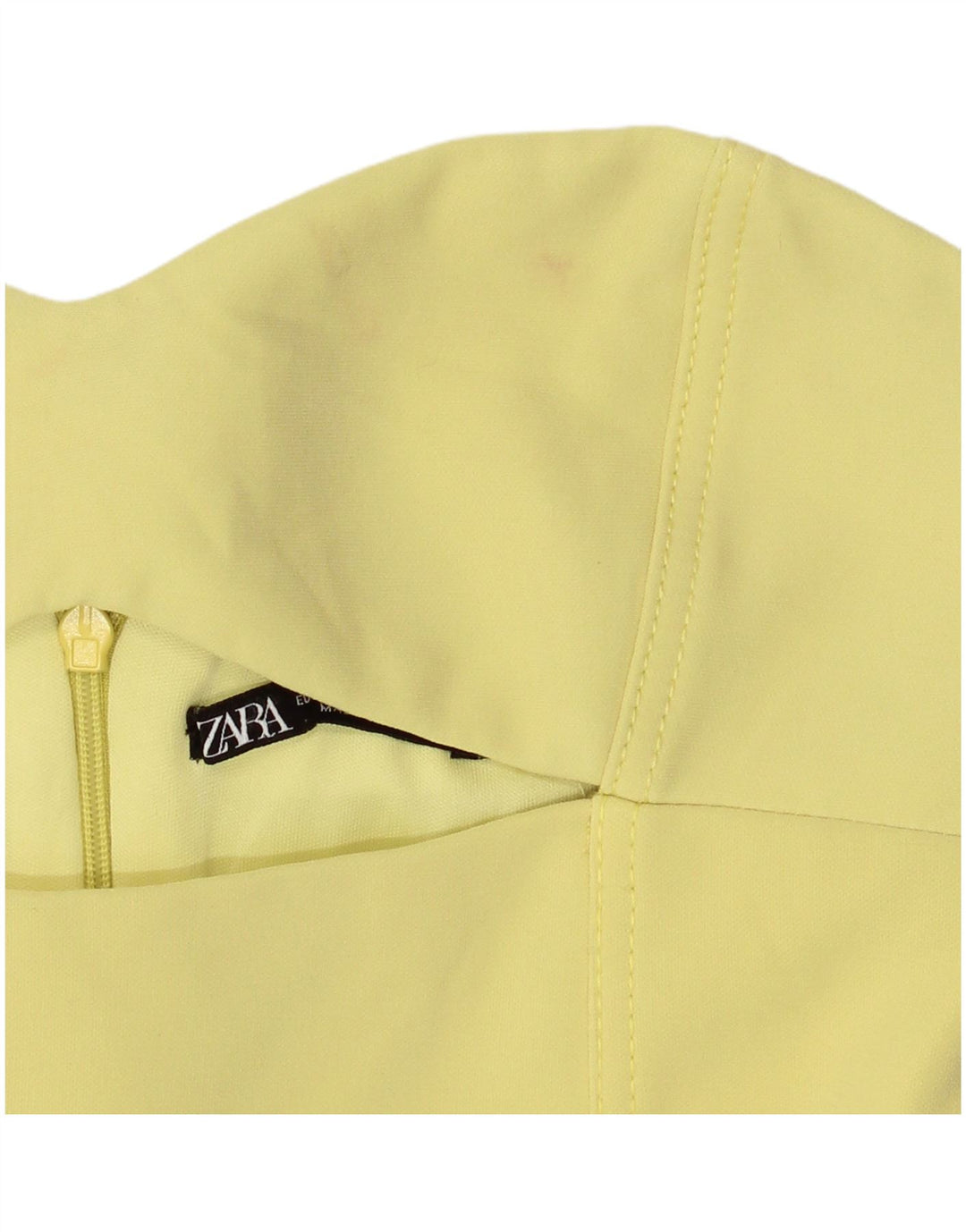 Trägerloses Damenkleid von Zara, Größe S, Größe S, Gelb, Polyester