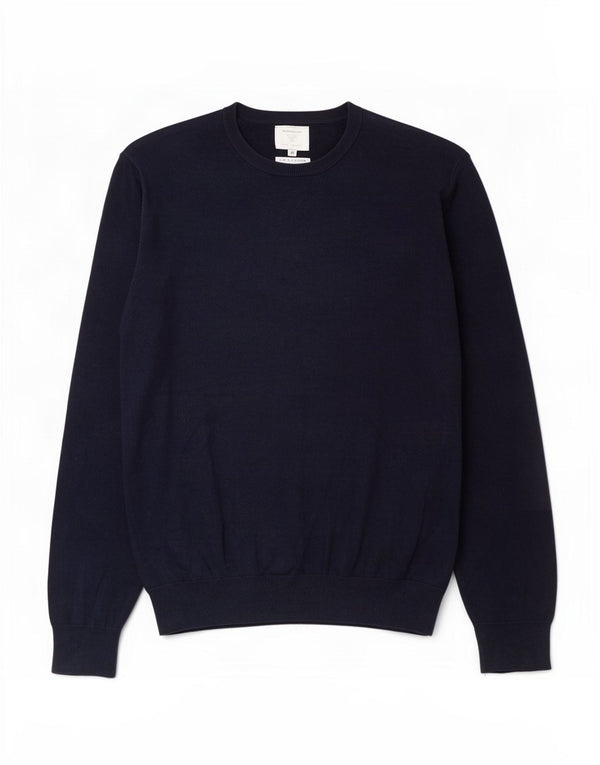 Marks & Spencer Herren-Pullover mit Rundhalsausschnitt, 2XL, marineblaue Baumwolle