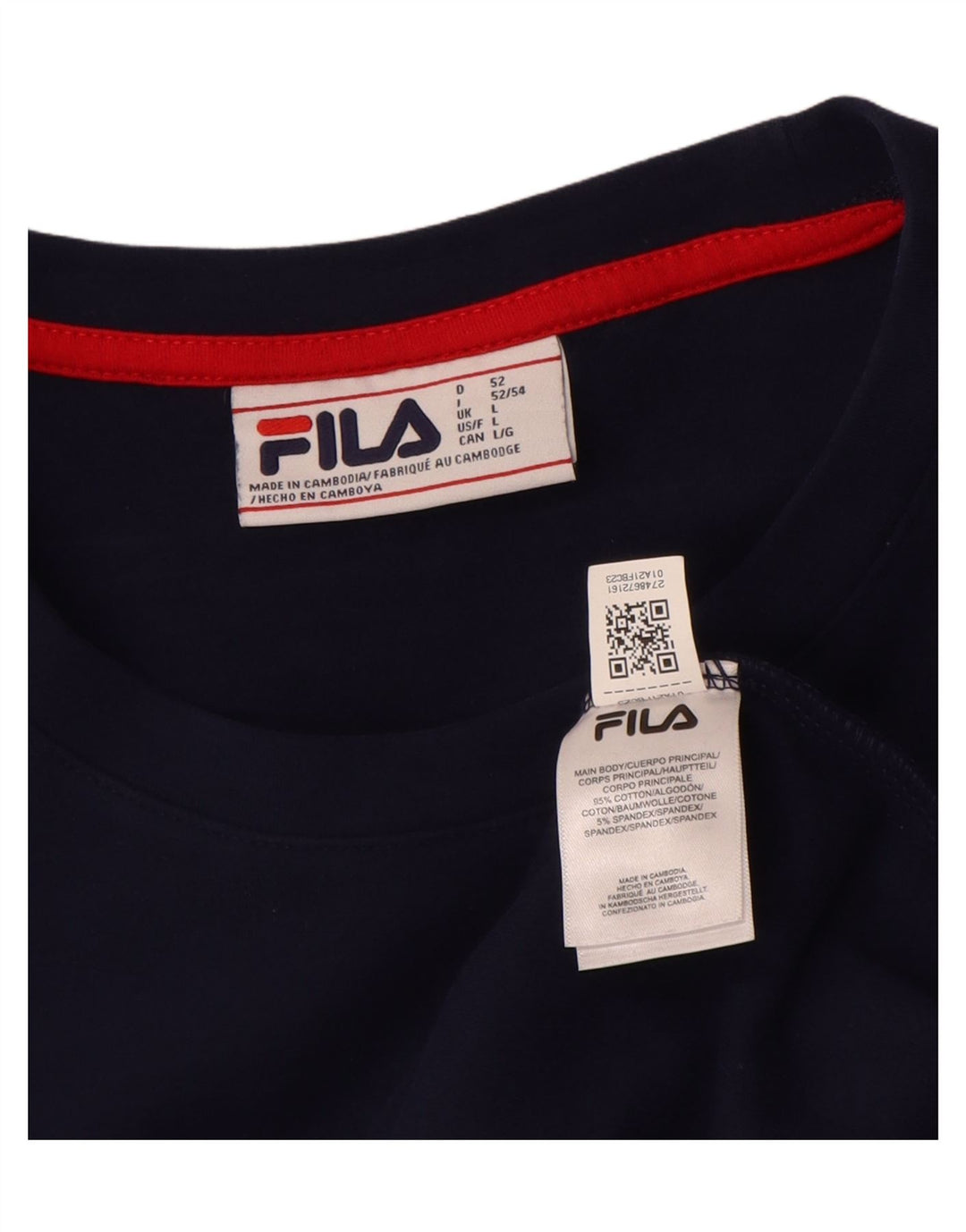 Fila Herren-Sweatshirt-Pullover, groß, marineblau, Baumwolle