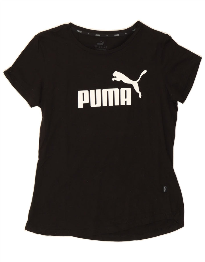 PUMA Womens Graphic T-Shirt Top UK 12 Medium  Black Cotton Vintage Puma and Second-Hand Puma from Messina Hembry 