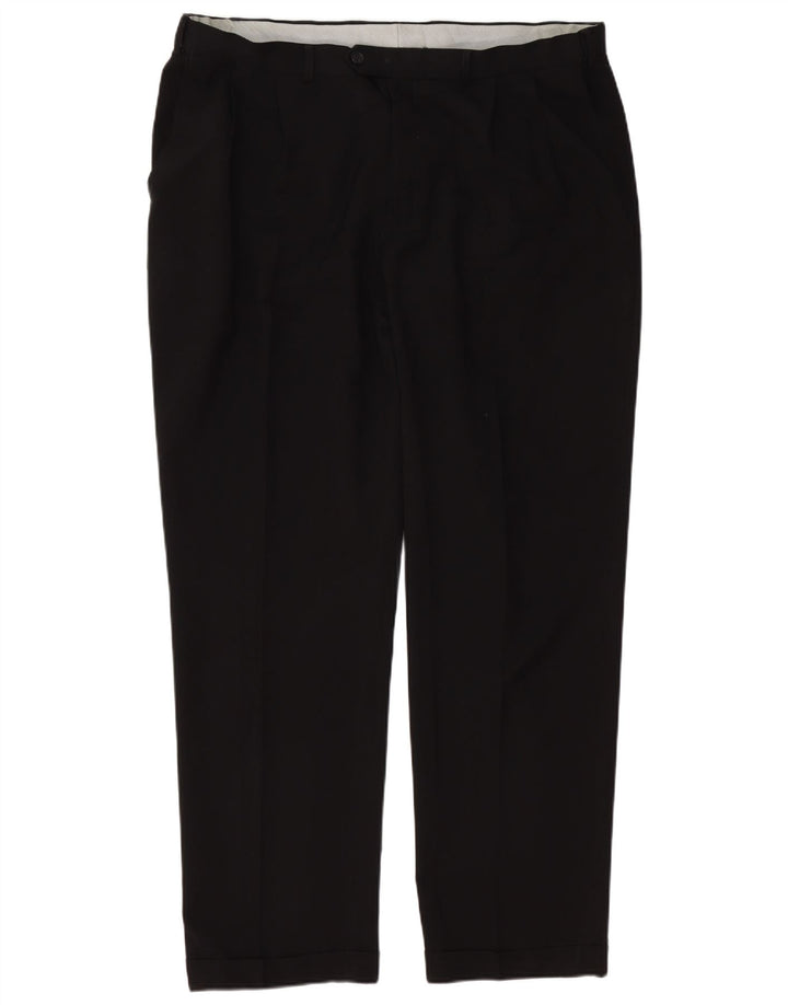 Marks & Spencer Herren-Anzughose mit Pegged-Anzug, W40, L33, schwarzes Polyester