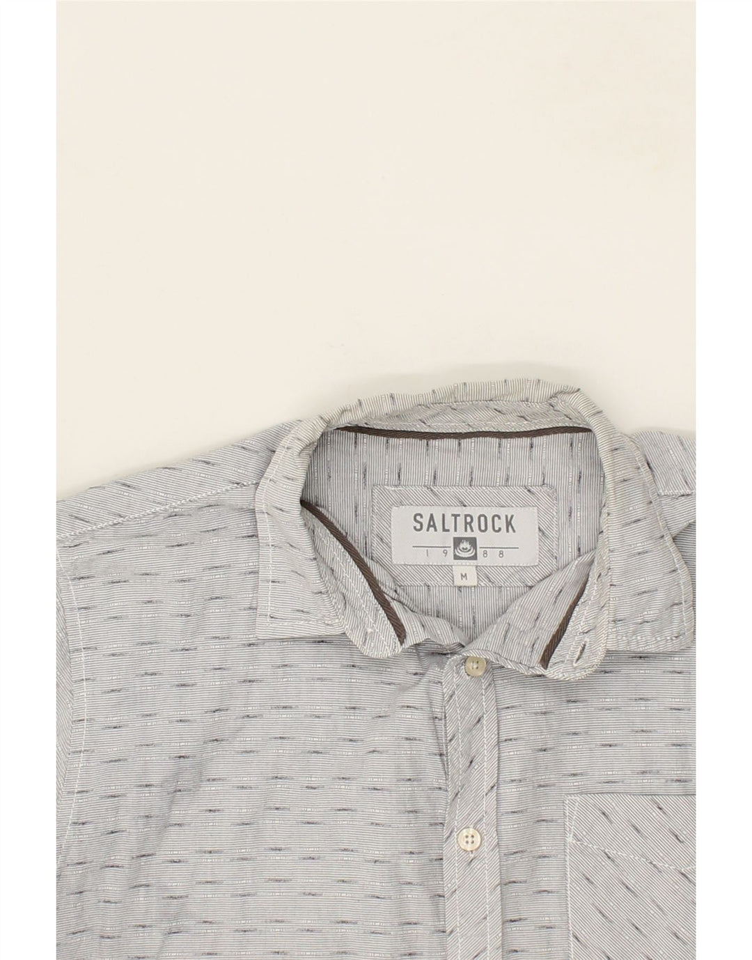 SALTROCK Mens Short Sleeve Shirt Medium Grey Pinstripe Vintage Saltrock and Second-Hand Saltrock from Messina Hembry 