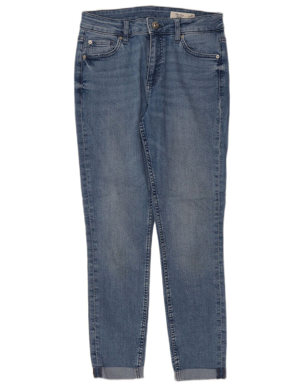 MARKS & SPENCER Damen Skinny Jeans UK 10 Small W32 L26 Blaue Baumwolle