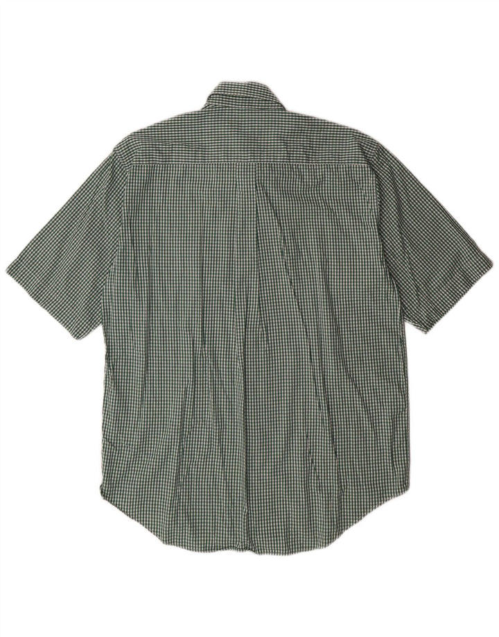 BENETTON Herren Kurzarmhemd Large Green Gingham