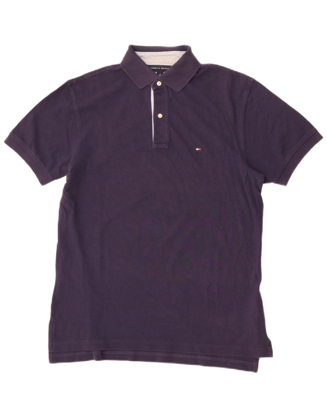 Tommy Hilfiger Herren-Poloshirt, mittelmarineblaue Baumwolle
