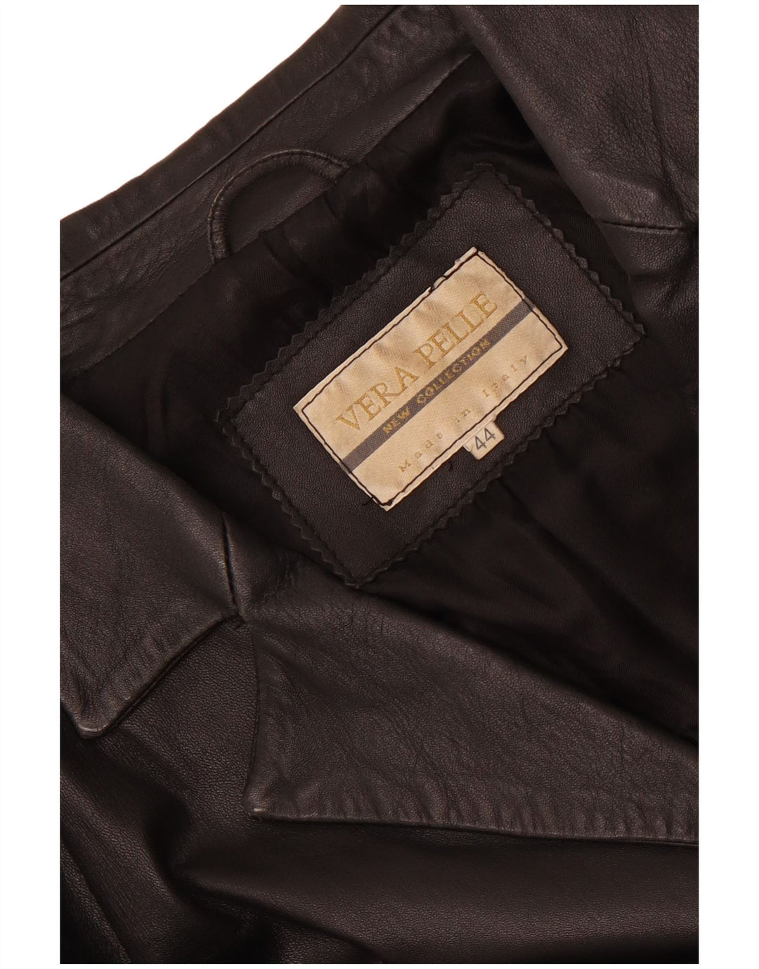 Vintage Damen Ledermantel IT 44 Mittelschwarzes Leder