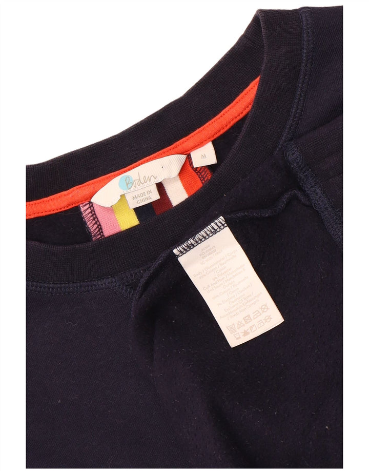 Boden Damen-Sweatshirt-Pullover UK 14 Mittelmarineblau gestreift aus Baumwolle