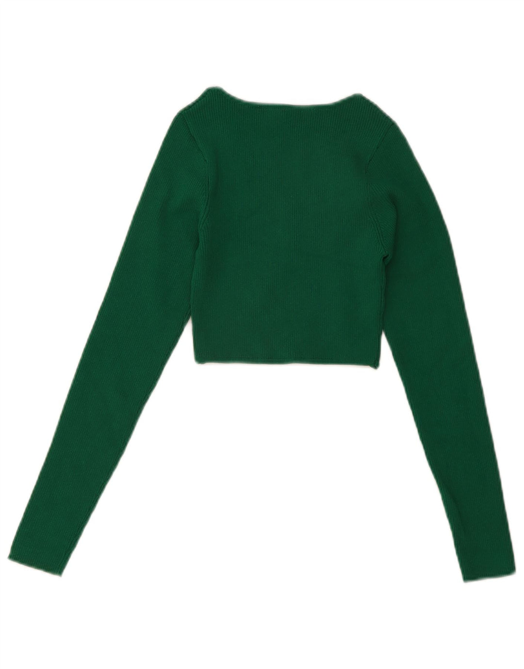Zara Damen Langarm-Crop-Top UK 8 Small Grün