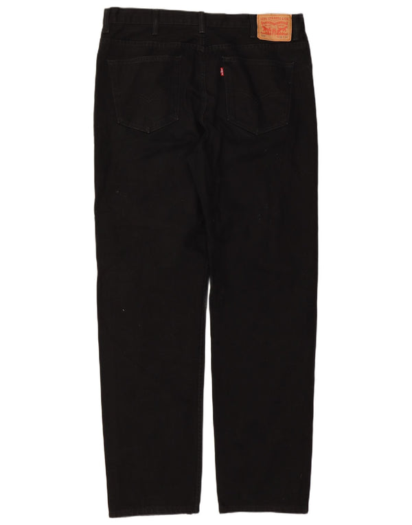 Levi's Herren 504 Straight Jeans W38 L34 Schwarze Baumwolle