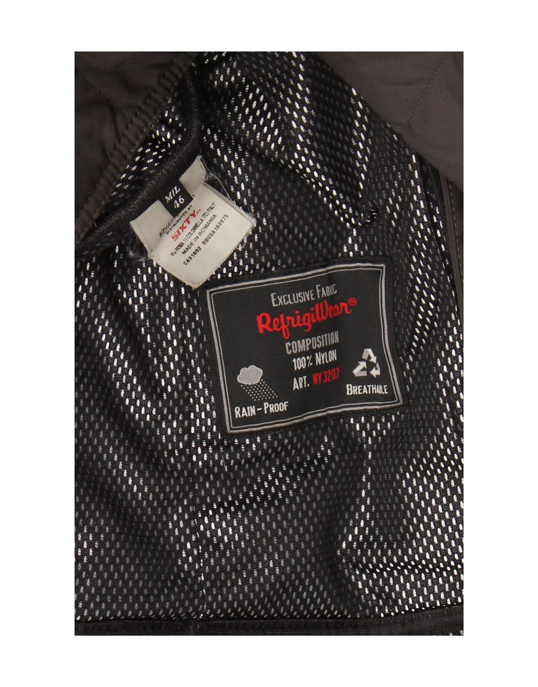 Refrigiwear Wattierter Damenmantel mit Kapuze IT 46 Large Khaki Nylon