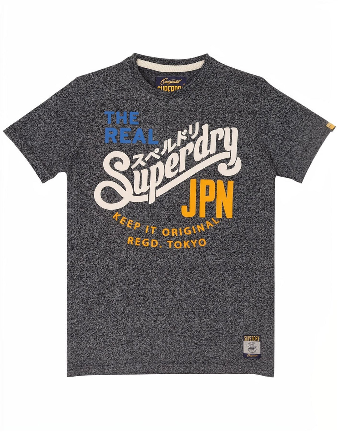 Superdry Herren-T-Shirt mit Grafik, Größe S, Marineblau, Baumwolle