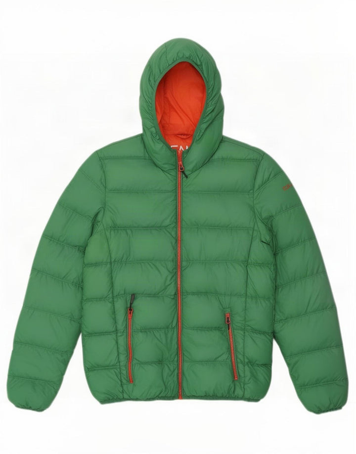 CMP Wattierte Damenjacke mit Kapuze, Größe 46, großes grünes Nylon
