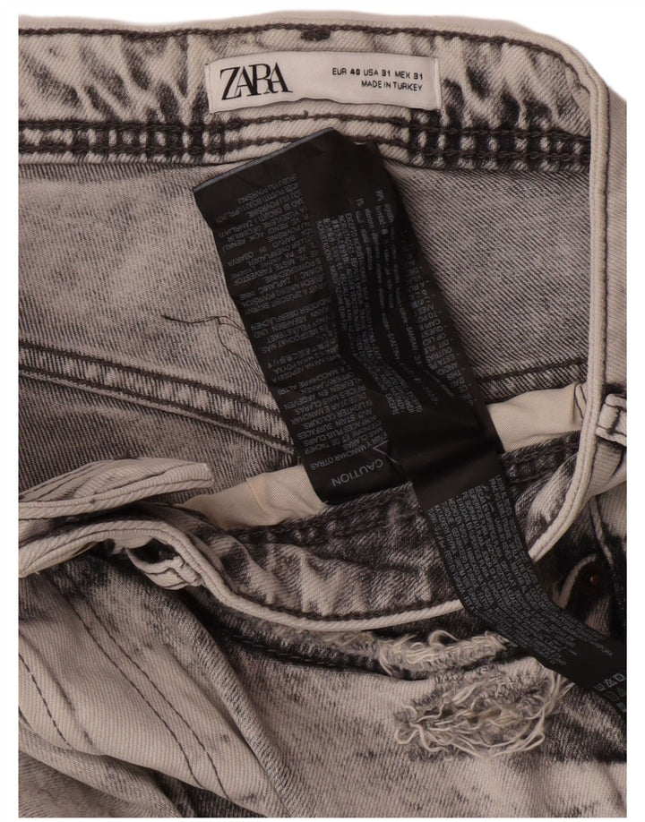 Zara Herren Distressed Tapered Jeans EU 40 Medium W31 L26 Graue Baumwolle
