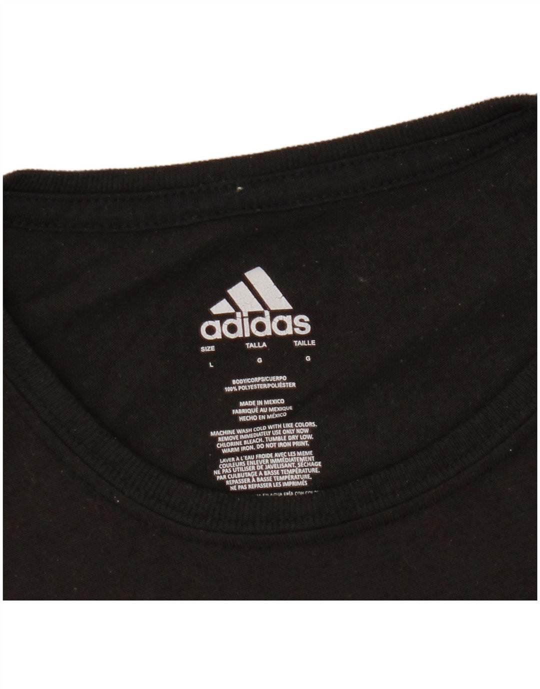 ADIDAS Damen Grafik T-Shirt Top UK 14 Large Schwarz Polyester