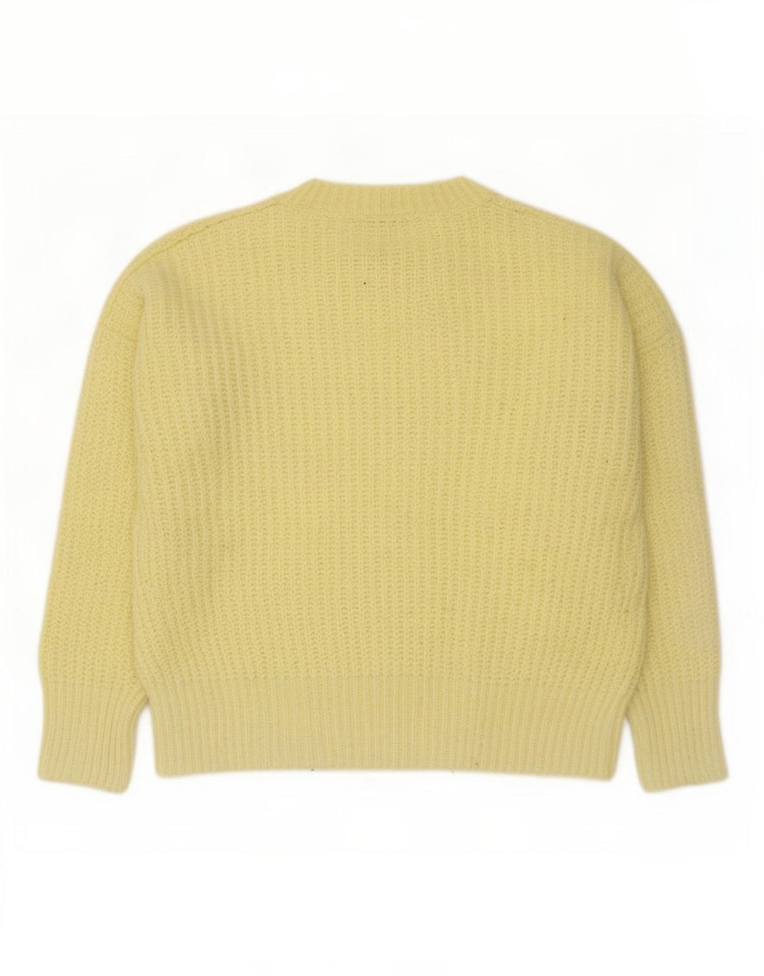 Zara Damen-Pullover, übergroß, Rundhalsausschnitt, Gr. 14, Mittelgelb