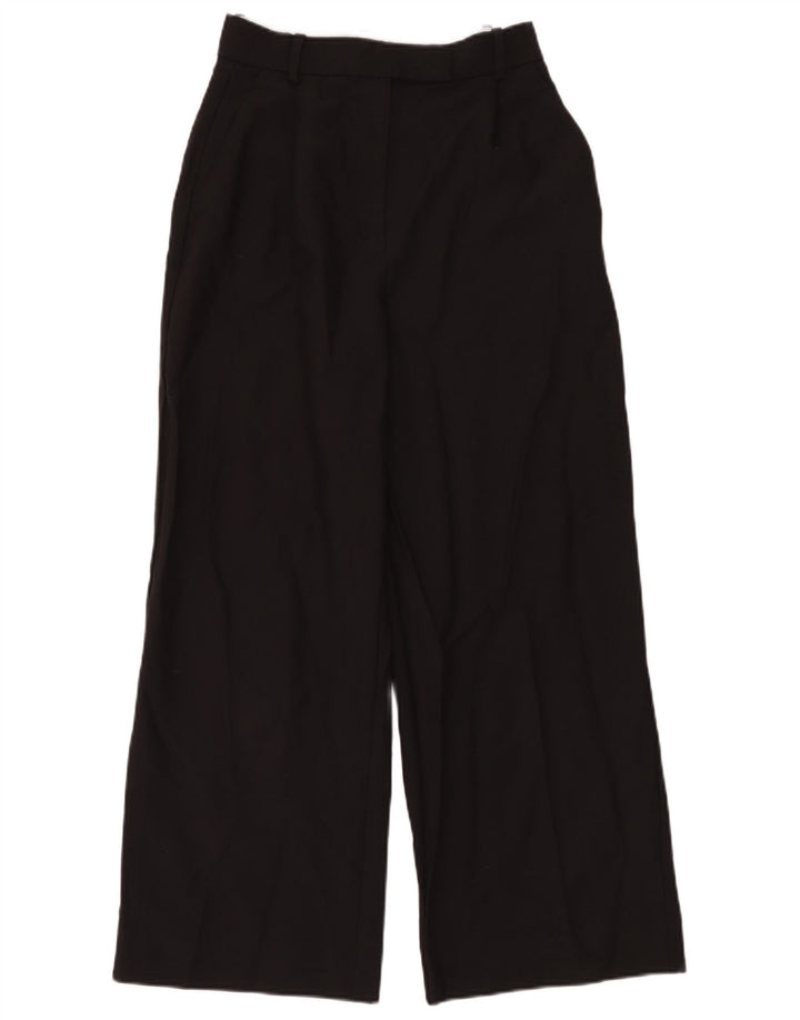 Zara Damen-Anzughose mit weitem Bein, Größe S, W26, L28, Schwarz, Polyester