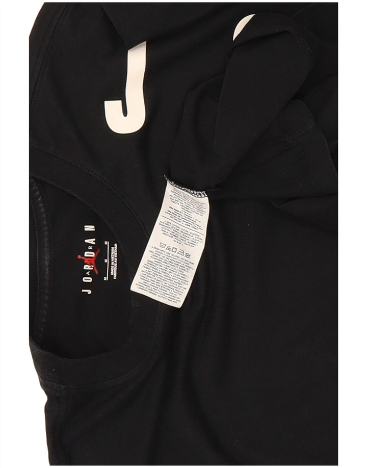 Jordan Herren Grafik-T-Shirt-Oberteil aus mittelschwarzer Baumwolle