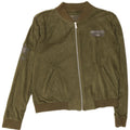 Hard Rock Cafe Damen Dubai Crop Bomberjacke UK 14 Mittelgrünes Polyester