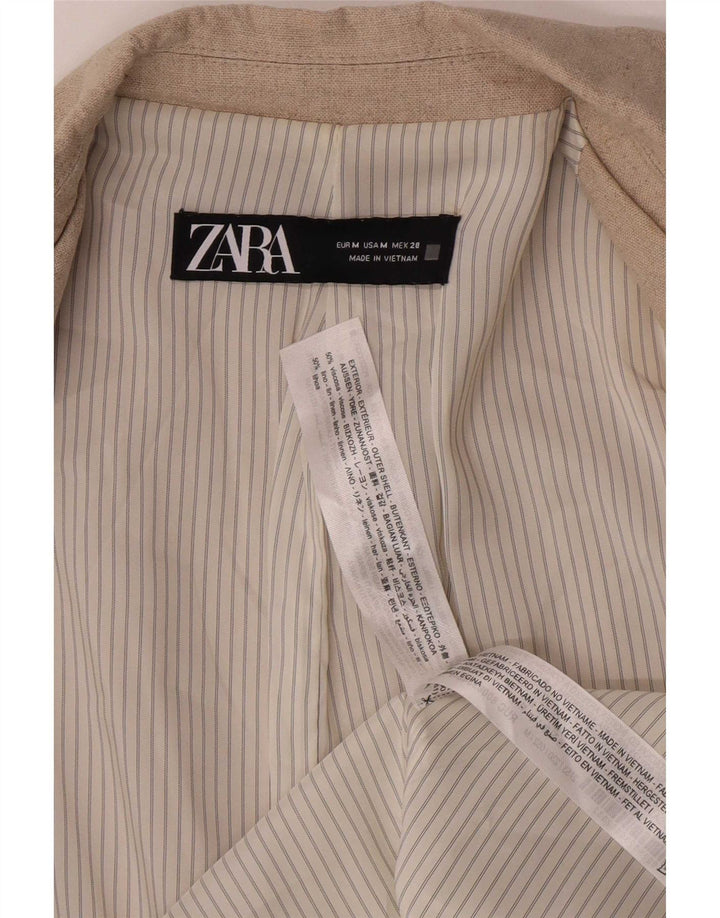 Zara Damen Blazer Jacke UK 12 Mittelbeige Viskose