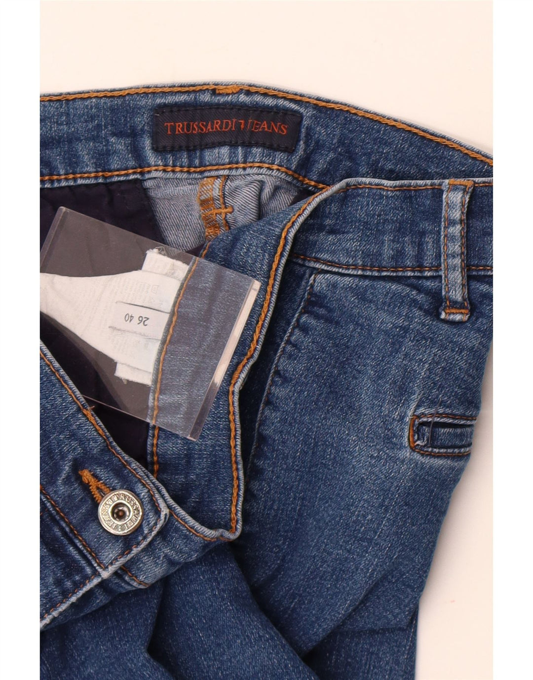 Trussardi Damen Skinny Jeans IT 40 Small W26 L31 Blaues Polyester