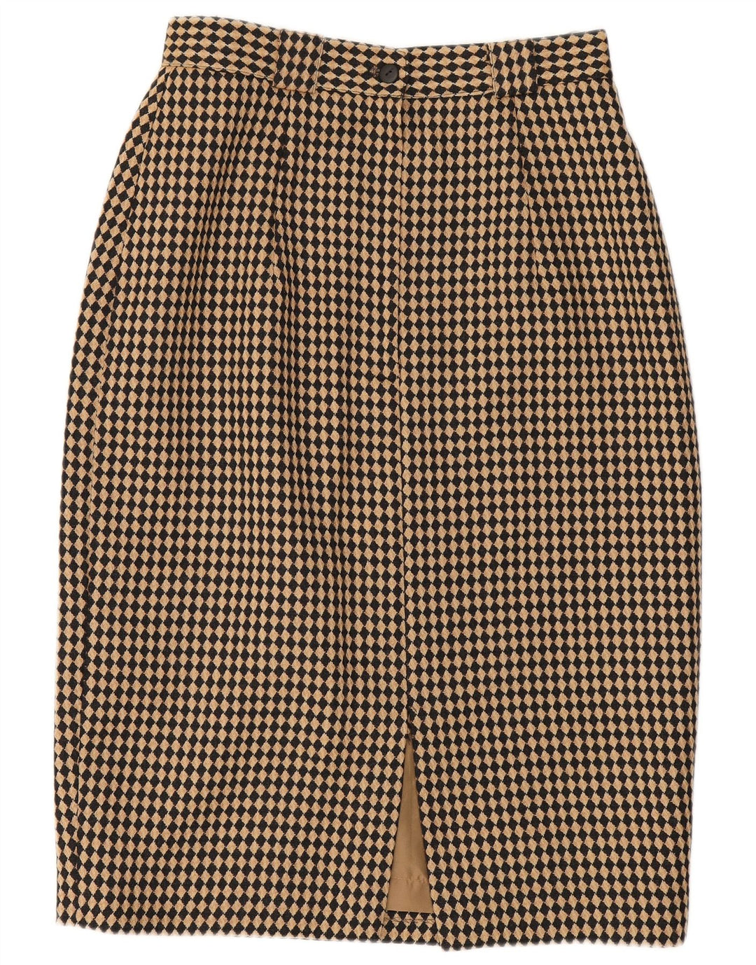 Michael H Damen Bleistiftrock UK 12 Medium W26 Beige Argyle/Diamond Wool