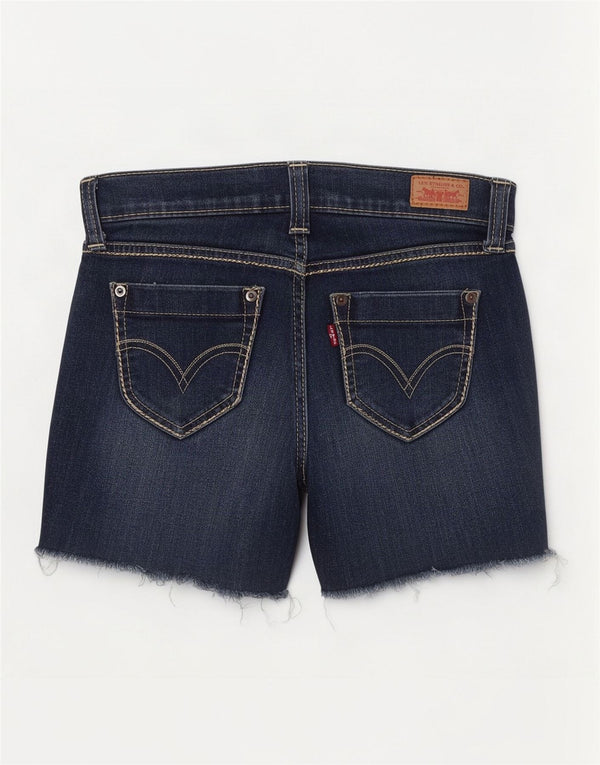 Levi's Damen 524 Super Low Denim Shorts US 3 Small W26 Marineblaue Baumwolle