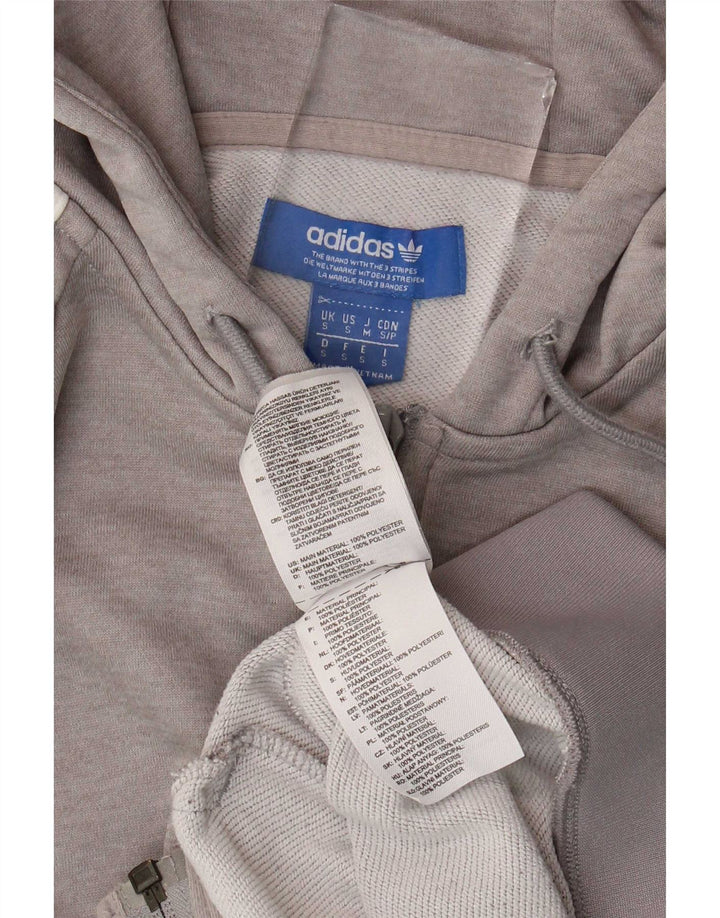 Adidas Herren-Kapuzenpullover mit Reißverschluss, klein, grau, Polyester