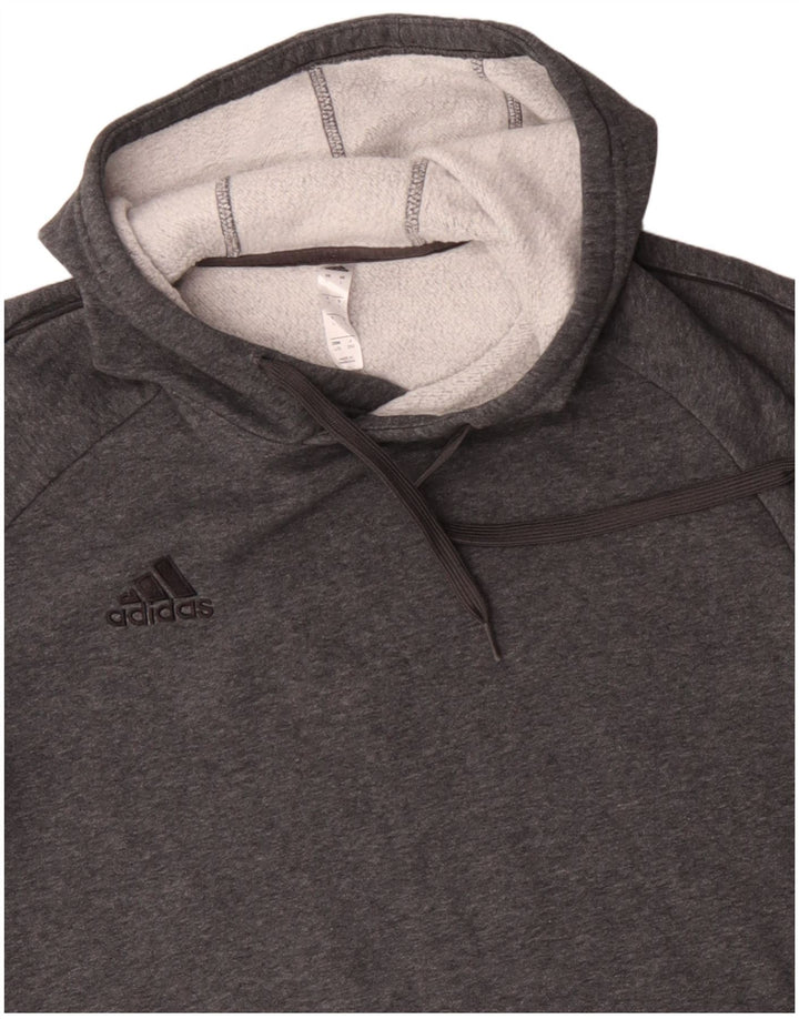 Adidas Herren Kapuzenpullover, groß, graue Baumwolle