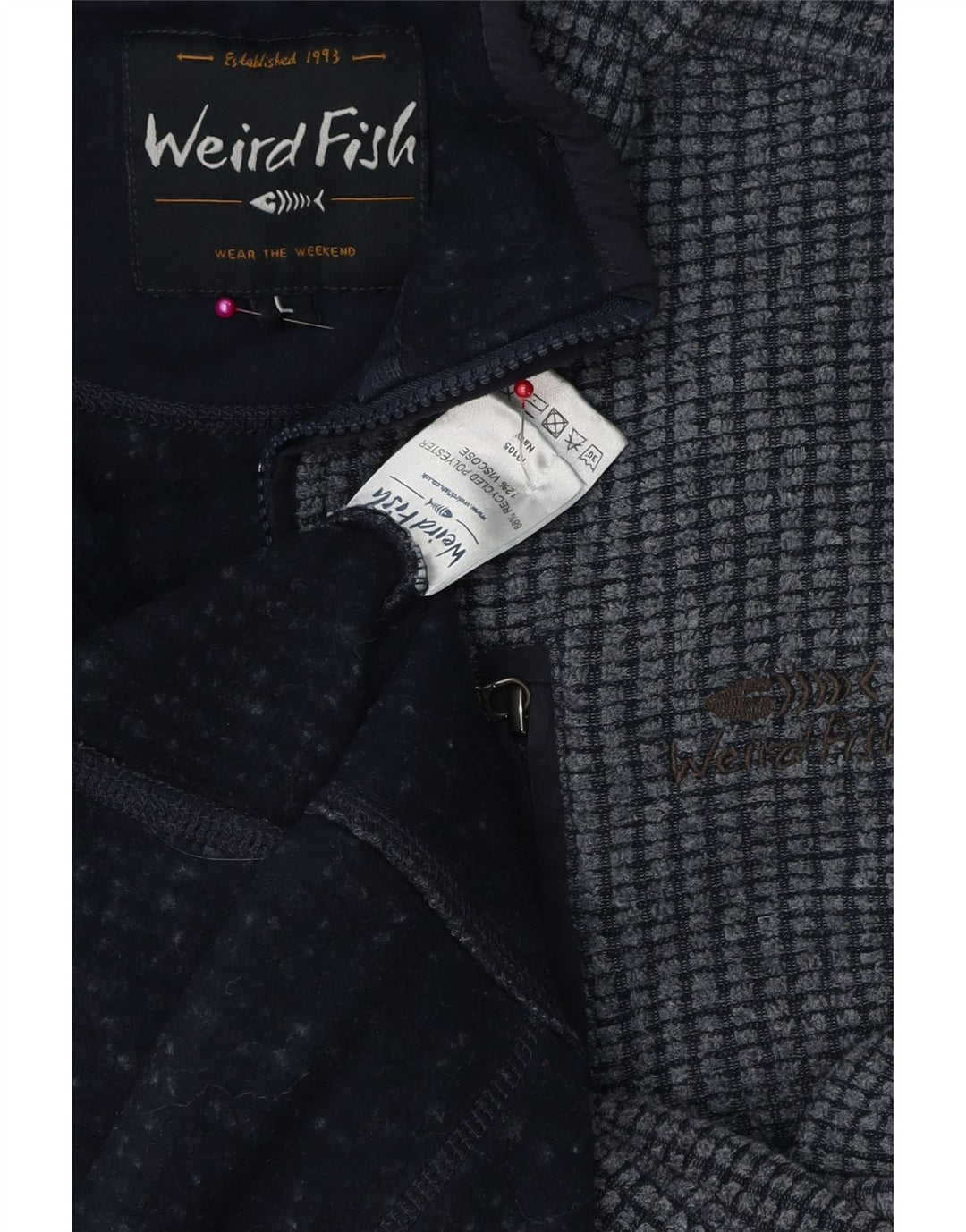 Weird Fish Herren-Fleecejacke, groß, marineblau, Polyester