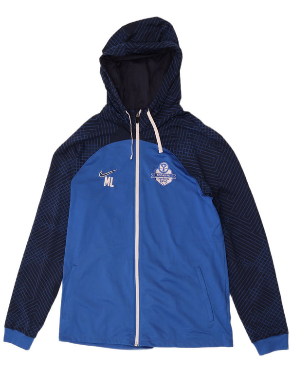 Nike Herren Bocas F.C. Kapuzenpullover mit grafischem Reißverschluss, XL, Blau, Farbblock