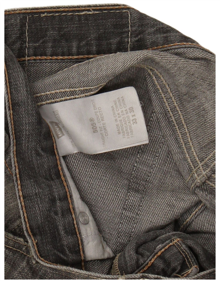 LEVI'S Herren 505 Straight Jeans W33 L30 Graue Baumwolle