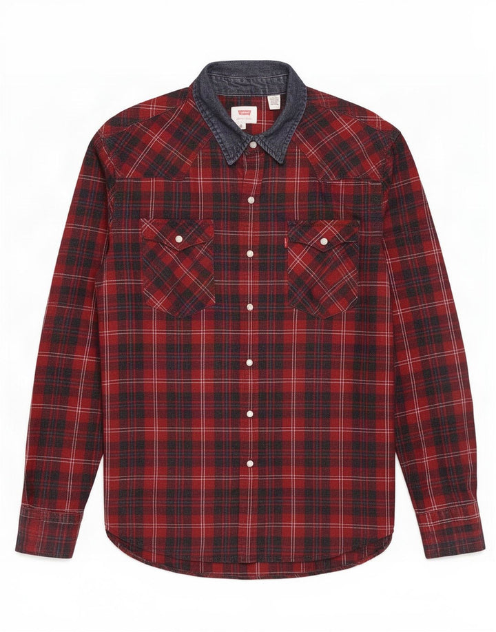 Levi's Herren-Flanellhemd, groß, rot kariert, Baumwolle