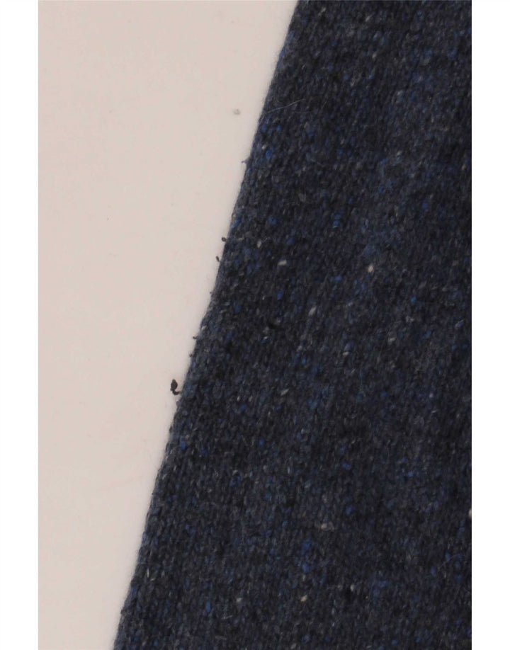 White Stuff Herren-Pullover mit Knopfkragen, Größe L, Marineblau meliert