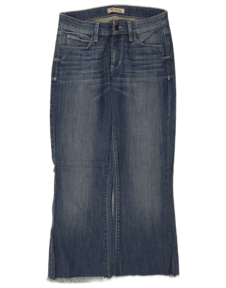 Guess Damen-Cropped-Jeans W28 L24 Blaue Baumwolle