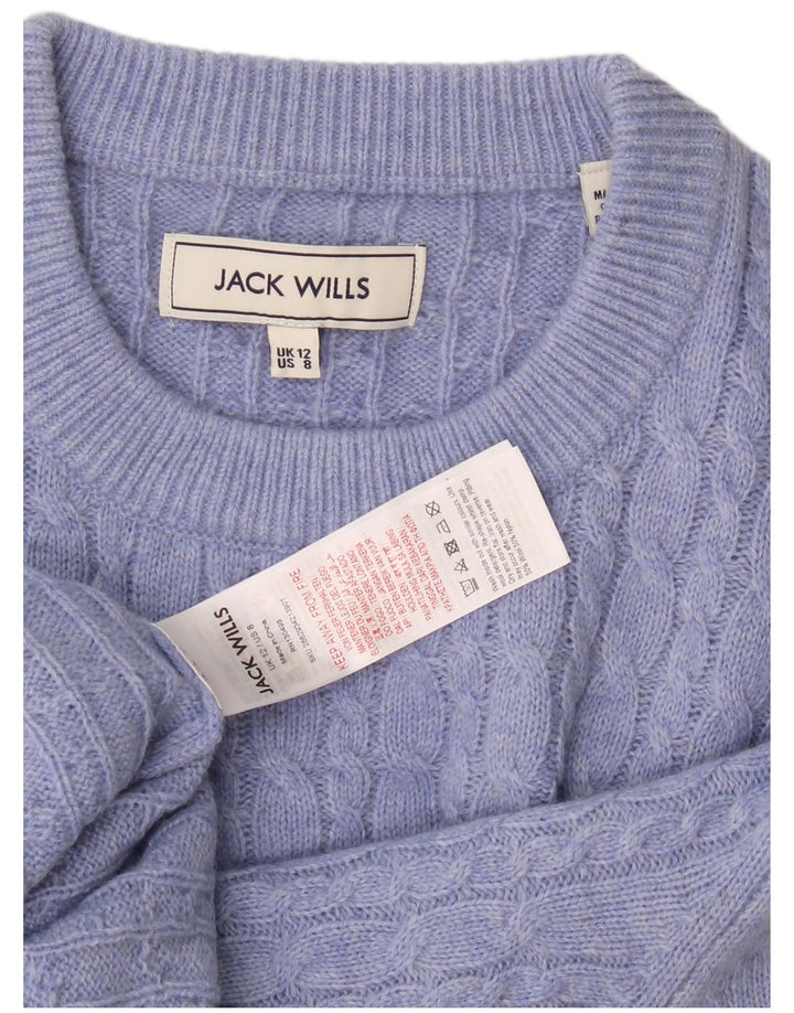 Jack Wills Damen-Pullover mit Rundhalsausschnitt, UK-Gr. 12, mittelviolette Wolle
