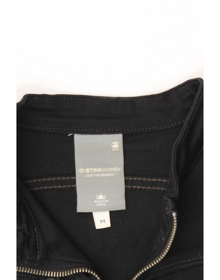 G-Star Damen Langarm-Basic-Kleid UK 12 Mittelschwarze Baumwolle
