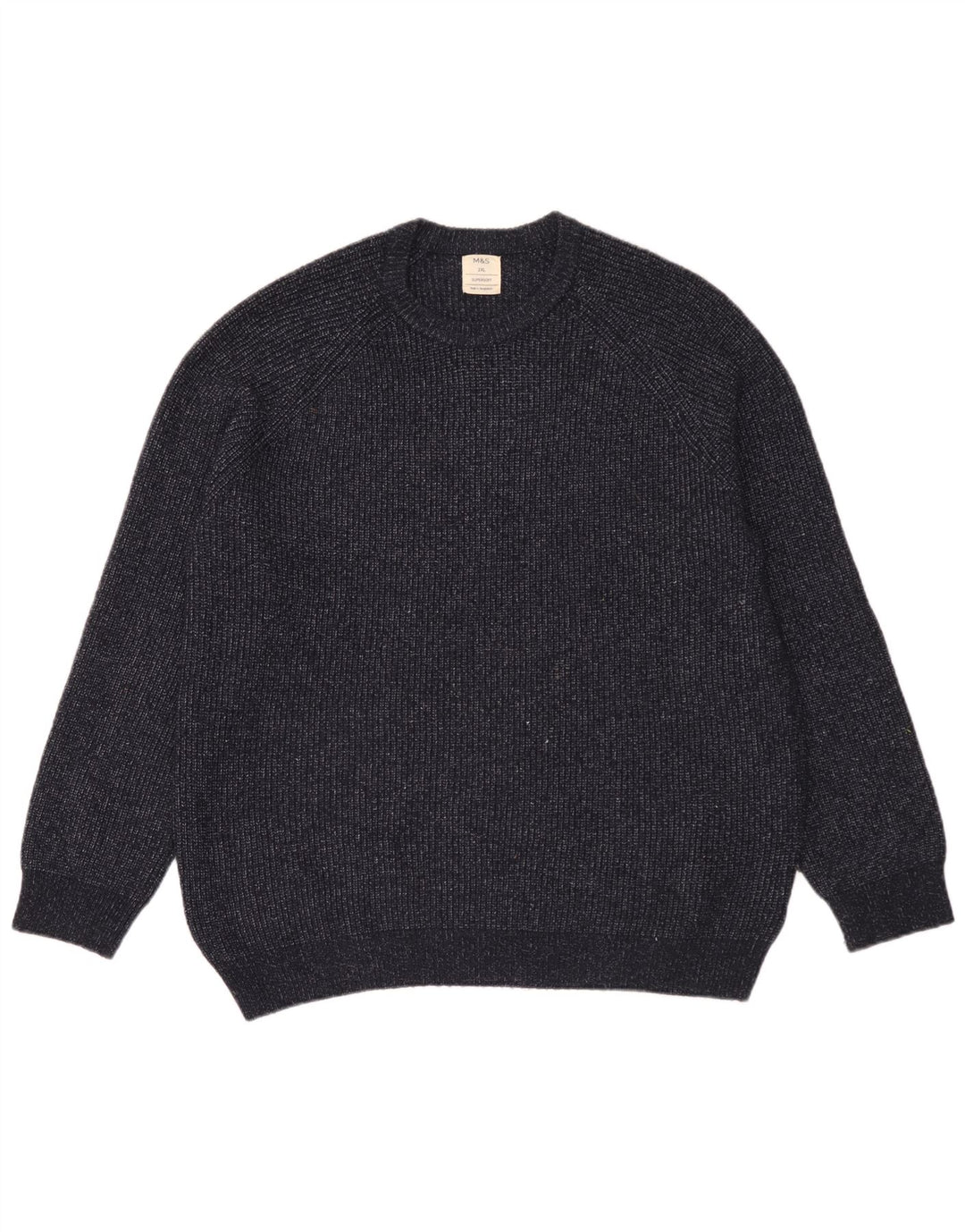 Marks & Spencer Herren-Pullover mit Rundhalsausschnitt, 2XL, Marineblau, Polyamid