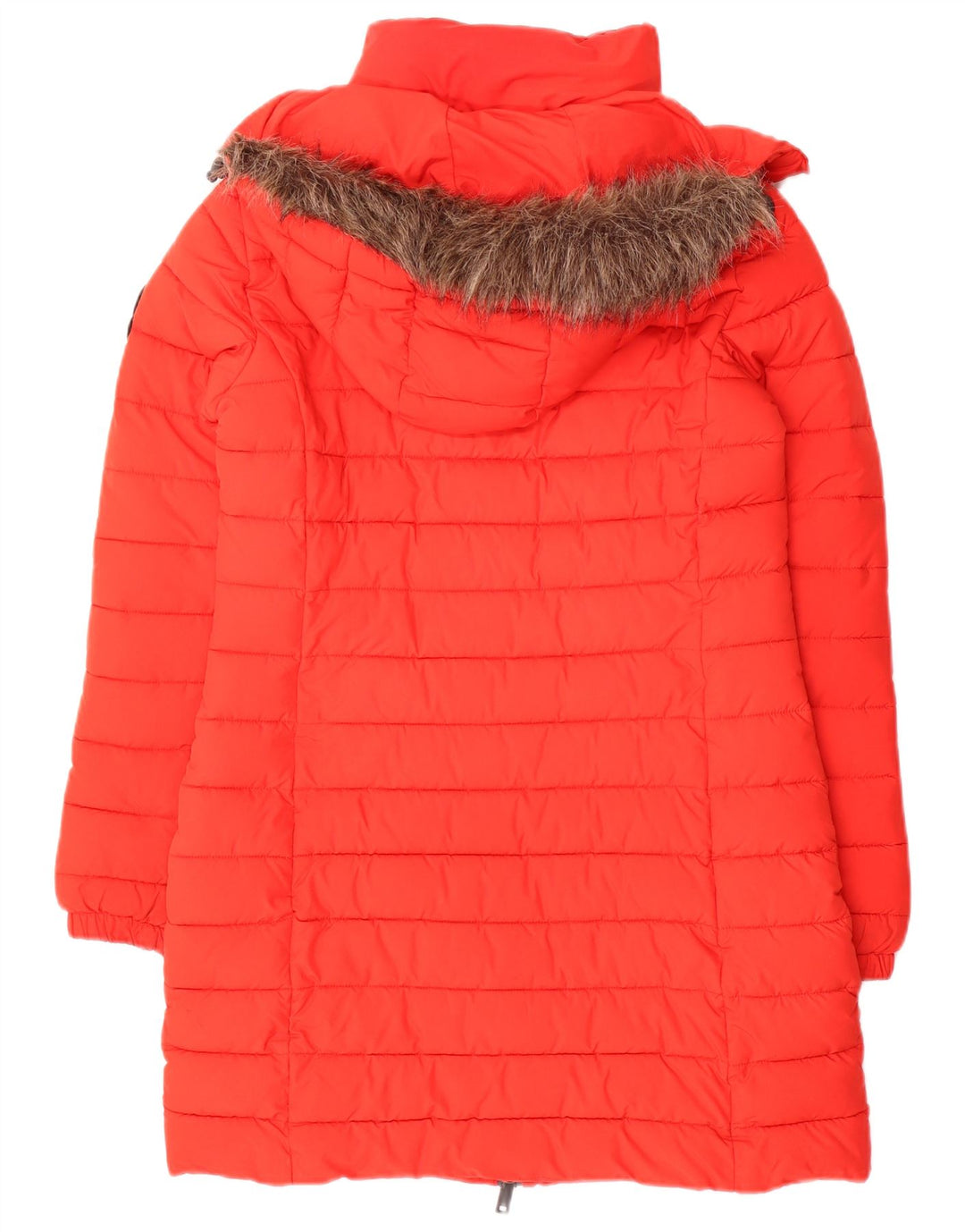 Superdry Wattierter Mantel mit Kapuze für Damen, UK 8, Größe S, Rot, Polyester