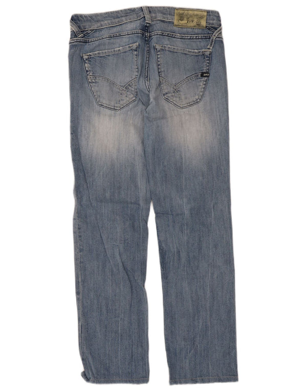 Gas Damen Straight Jeans W29 L34 Blaue Baumwolle