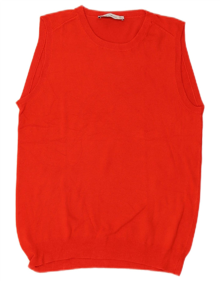 Zara Damen Weste Tank Top UK 14 Large Rot