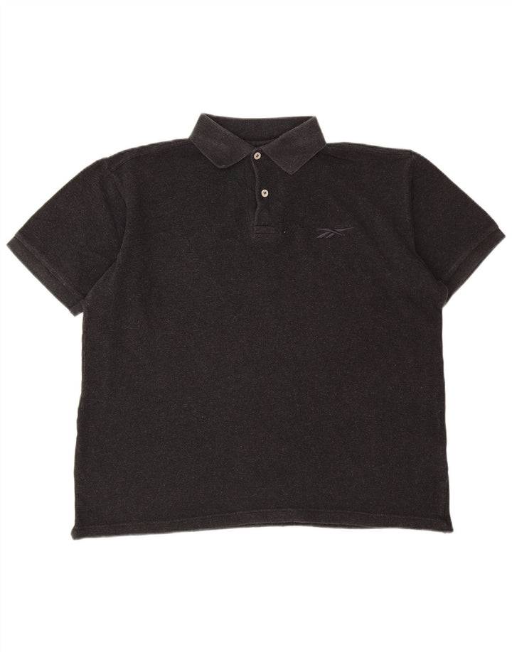 Reebok Herren-Poloshirt, große graue Baumwolle