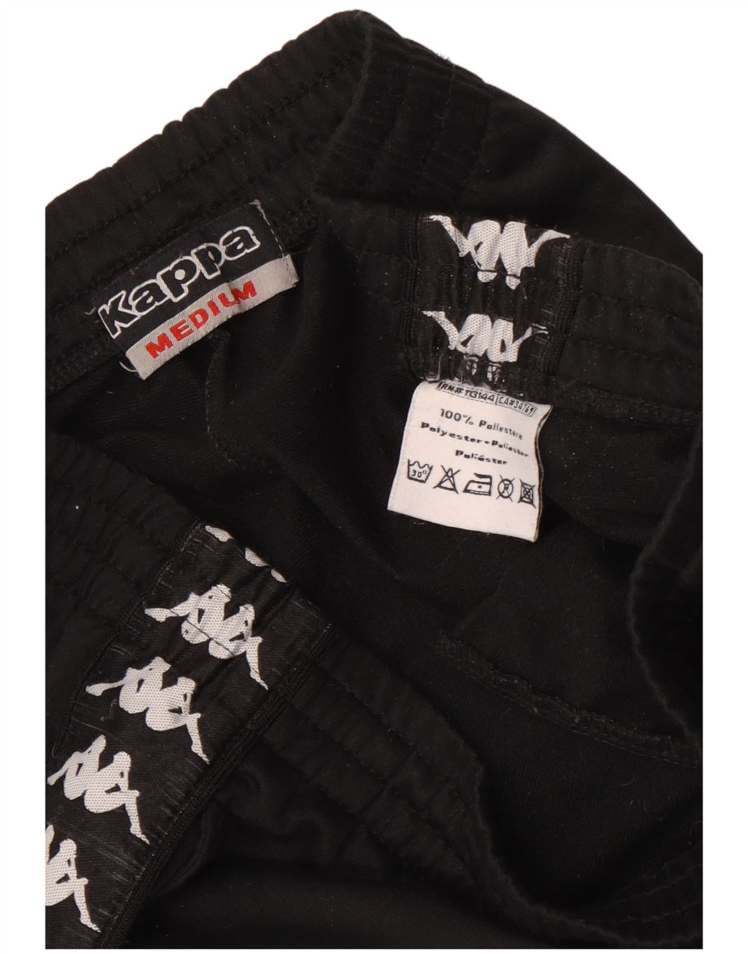 Kappa Herren-Trainingshose mit Grafik, mittelschwarzes Polyester