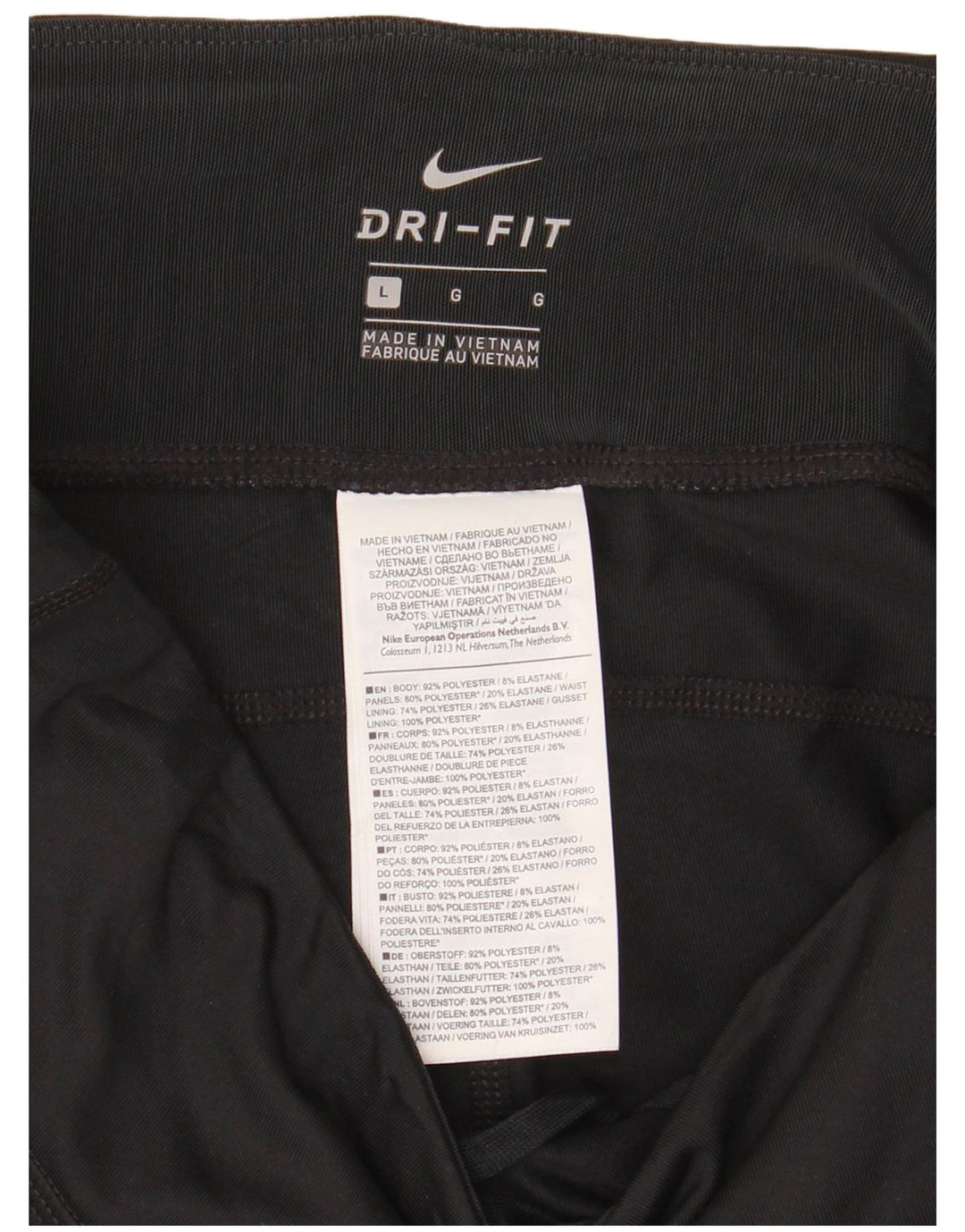 Nike Damen Dri Fit Leggings UK 14 Large Schwarz Polyester